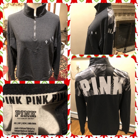 PINK Victoria's Secret Tops - Like New Pink Victoria’sSecret 3/4 Zip Sweatshirt